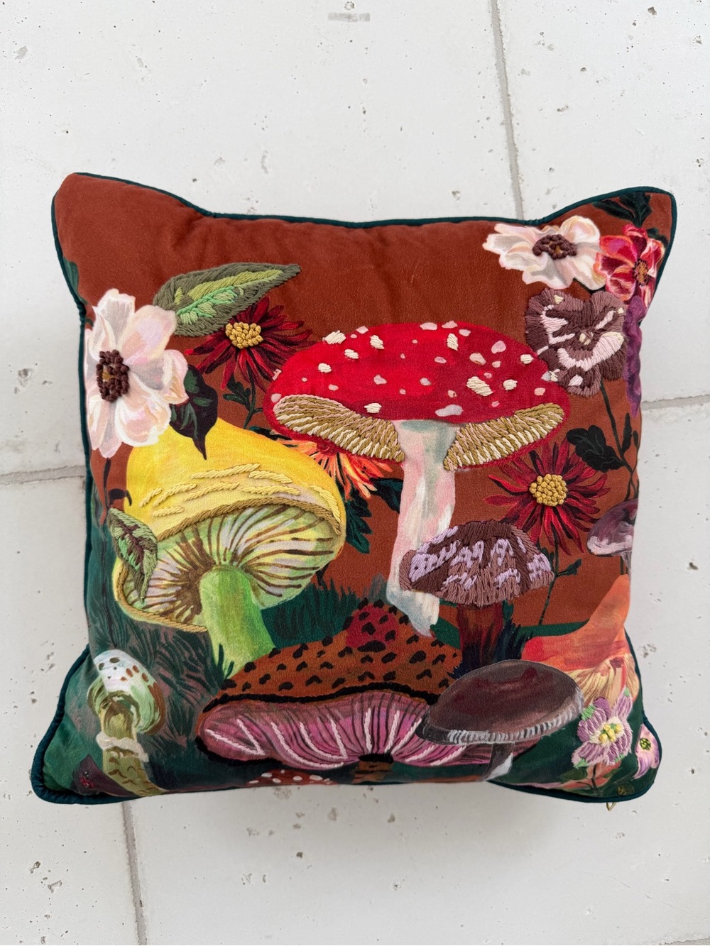 Nathalie Lete for Anthropologie Embroidered Velvet Cushion - Picture 2 of 5